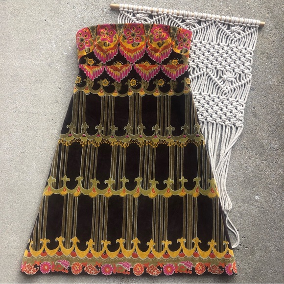 J.Crew Collection Strapless Printed Velvet Dress Size 4 - Picture 2 of 8